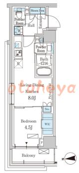楽器ピアノ可相談 の 賃貸物件 1LDK 16.4万円の図面１