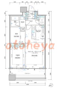 楽器ピアノ可相談 の 賃貸物件 2LDK 38万円の図面１