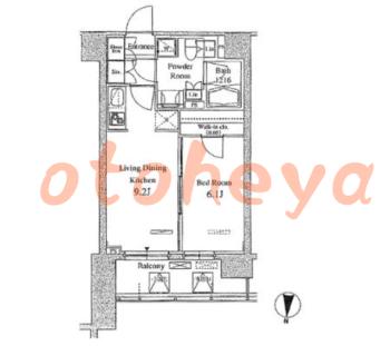 楽器ピアノ可相談 の 賃貸物件 1LDK 15.7万円の図面１