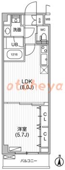 楽器ピアノ可相談 の 賃貸物件 1LDK 15.2万円の図面１
