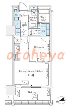 楽器ピアノ可相談 の 賃貸物件 1LDK 23.5万円の図面１