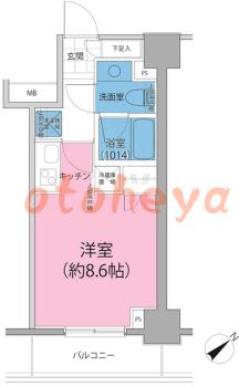 楽器ピアノ可相談 の 賃貸物件 1R 8.3万円の図面１