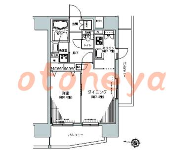 楽器ピアノ可相談 の 賃貸物件 1DK 15.3万円の図面１