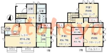 楽器ピアノ可相談 の 賃貸物件 4SLDK 28万円の図面１
