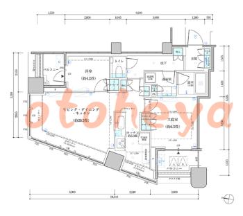 楽器ピアノ可相談 の 賃貸物件 2LDK 39.8万円の図面１