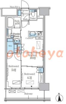 楽器ピアノ可相談 の 賃貸物件 2LDK 23万円の図面１