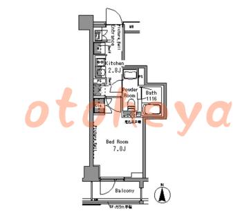 楽器ピアノ可相談 の 賃貸物件 1K 12.7万円の図面１