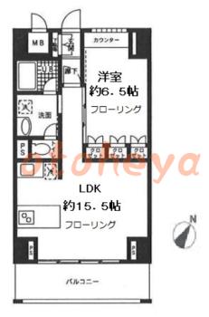 楽器ピアノ可相談 の 賃貸物件 1LDK 12.6万円の図面１