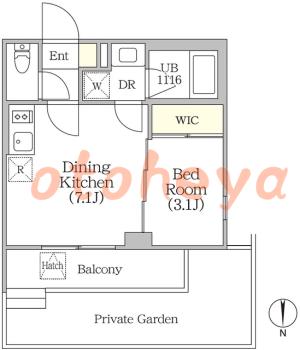 楽器ピアノ可相談 の 賃貸物件 1DK 15.7万円の図面1