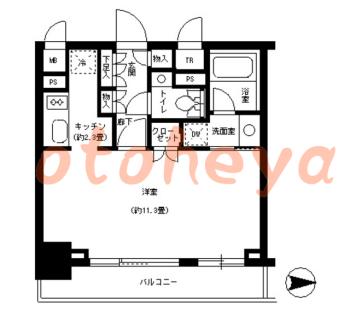 楽器ピアノ可相談 の 賃貸物件 1K 17万円の図面１