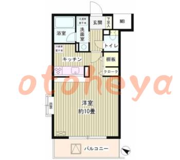 楽器ピアノ可相談 の 賃貸物件 1K 9.3万円の図面１