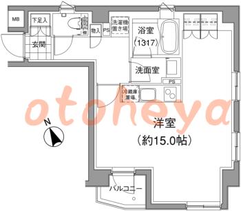 楽器ピアノ可相談 の 賃貸物件 1R 17.2万円の図面１