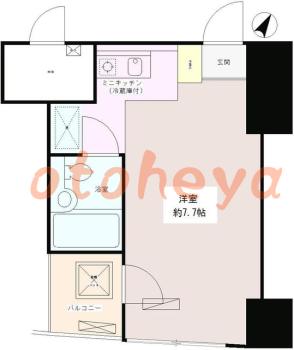 楽器ピアノ可相談 の 賃貸物件 1R 7.3万円の図面１