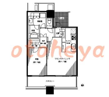 楽器ピアノ可相談 の 賃貸物件 1LDK 27.9万円の図面１