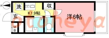楽器ピアノ可相談 の 賃貸物件 1K 5.5万円の図面１