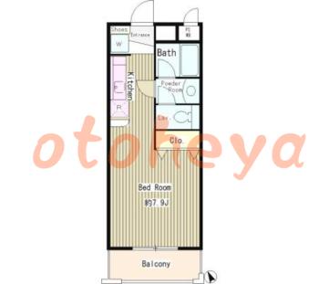 楽器ピアノ可相談 の 賃貸物件 1R 7.1万円の図面１