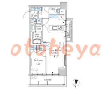 楽器ピアノ可相談 の 賃貸物件 1LDK 18.3万円の図面１