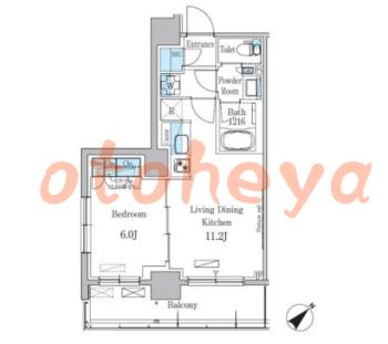 楽器ピアノ可相談 の 賃貸物件 1LDK 17.8万円の図面１