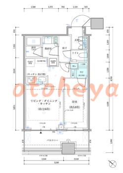楽器ピアノ可相談 の 賃貸物件 1LDK 30.1万円の図面１