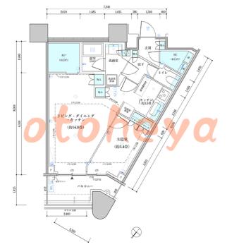 楽器ピアノ可相談 の 賃貸物件 1LDK 37.3万円の図面１