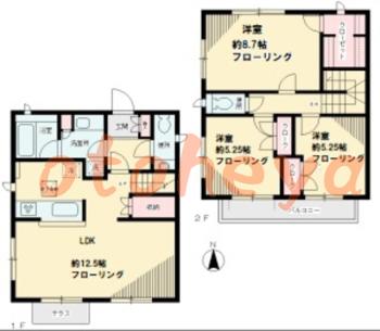 楽器ピアノ可相談 の 賃貸物件 3LDK 21万円の図面１