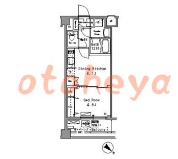 楽器ピアノ可相談 の 賃貸物件 1DK 13.1万円の図面１