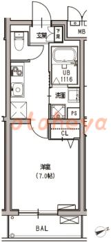 楽器ピアノ可相談 の 賃貸物件 1K 10.2万円の図面１