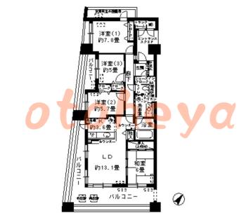 楽器ピアノ可相談 の 賃貸物件 4LDK 21.9万円の図面１