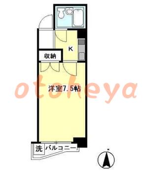 楽器ピアノ可相談 の 賃貸物件 1K 6.3万円の図面１