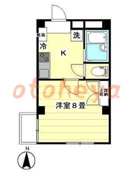 楽器ピアノ可相談 の 賃貸物件 1K 8万円の図面１