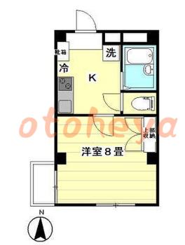 楽器ピアノ可相談 の 賃貸物件 1K 8万円の図面１