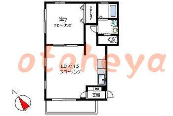 楽器ピアノ可相談 の 賃貸物件 1LDK 15.4万円の図面１