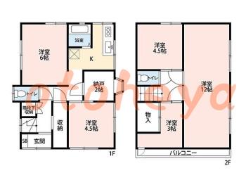 楽器ピアノ可相談 の 賃貸物件 5SK 10万円の図面１