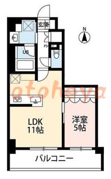 楽器ピアノ可相談 の 賃貸物件 1LDK 11.9万円の図面１