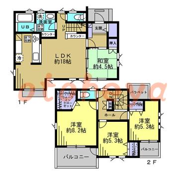 楽器ピアノ可相談 の 賃貸物件 4LDK 18万円の図面１