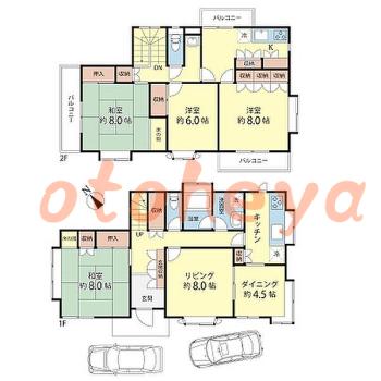 楽器ピアノ可相談 の 賃貸物件 4LDK 32.8万円の図面１