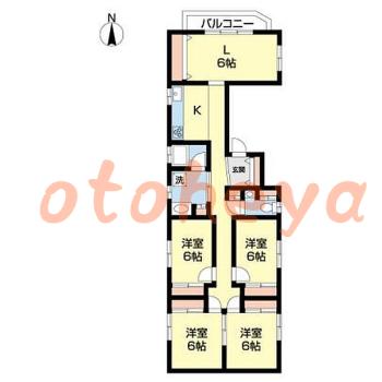 楽器ピアノ可相談 の 賃貸物件 4LDK 19.8万円の図面１