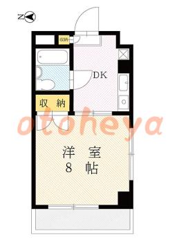 楽器ピアノ可相談 の 賃貸物件 1DK 5.4万円の図面１