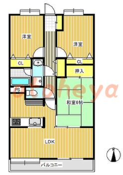 楽器ピアノ可相談 の 賃貸物件 3LDK 11.5万円の図面１