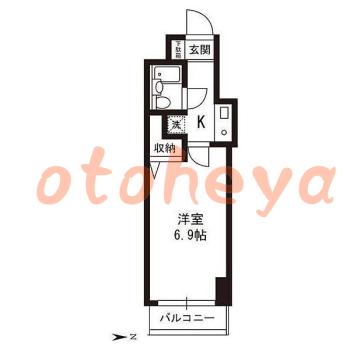楽器ピアノ可相談 の 賃貸物件 1K 6.7万円の図面１