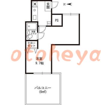 楽器ピアノ可相談 の 賃貸物件 1K 7.7万円の図面１