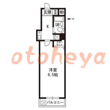 楽器ピアノ可相談 の 賃貸物件 1K 6.8万円の図面１