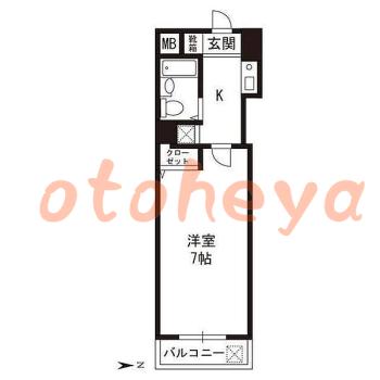 楽器ピアノ可相談 の 賃貸物件 1K 6.5万円の図面１