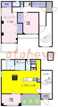 楽器ピアノ可相談 の 賃貸物件 2SLDK 23.5万円の図面１