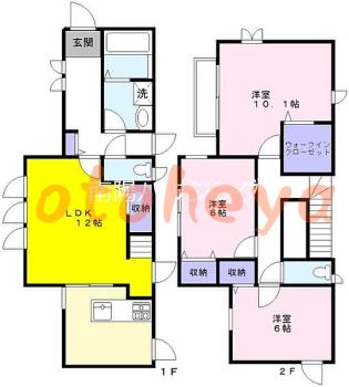 楽器ピアノ可相談 の 賃貸物件 3LDK 27万円の図面１