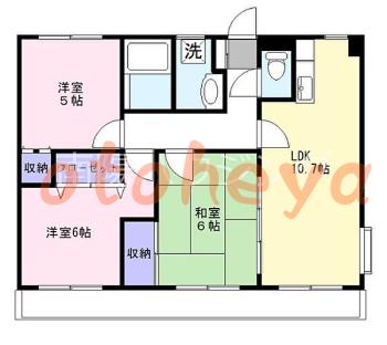 楽器ピアノ可相談 の 賃貸物件 3LDK 11.4万円の図面１