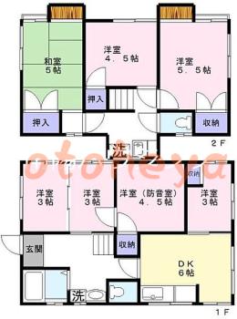 楽器ピアノ可相談 の 賃貸物件 7DK 15万円の図面１