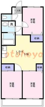 楽器ピアノ可相談 の 賃貸物件 3LDK 14.5万円の図面１