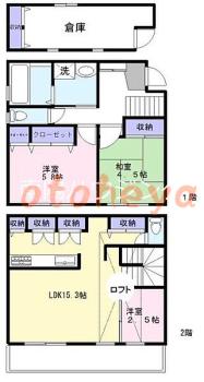 楽器ピアノ可相談 の 賃貸物件 3LDK 25万円の図面１