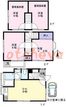 楽器ピアノ可相談 の 賃貸物件 4DK 12.3万円の図面１